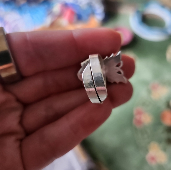 Gorgeous sterling silver s925 crushed opal butterfly ring - Picture 6 of 6